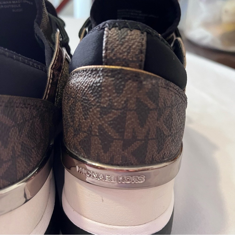 Michael Kors Sneakers Size 7 Black/Gold/Brown – Authentic - Picture 6 of 10